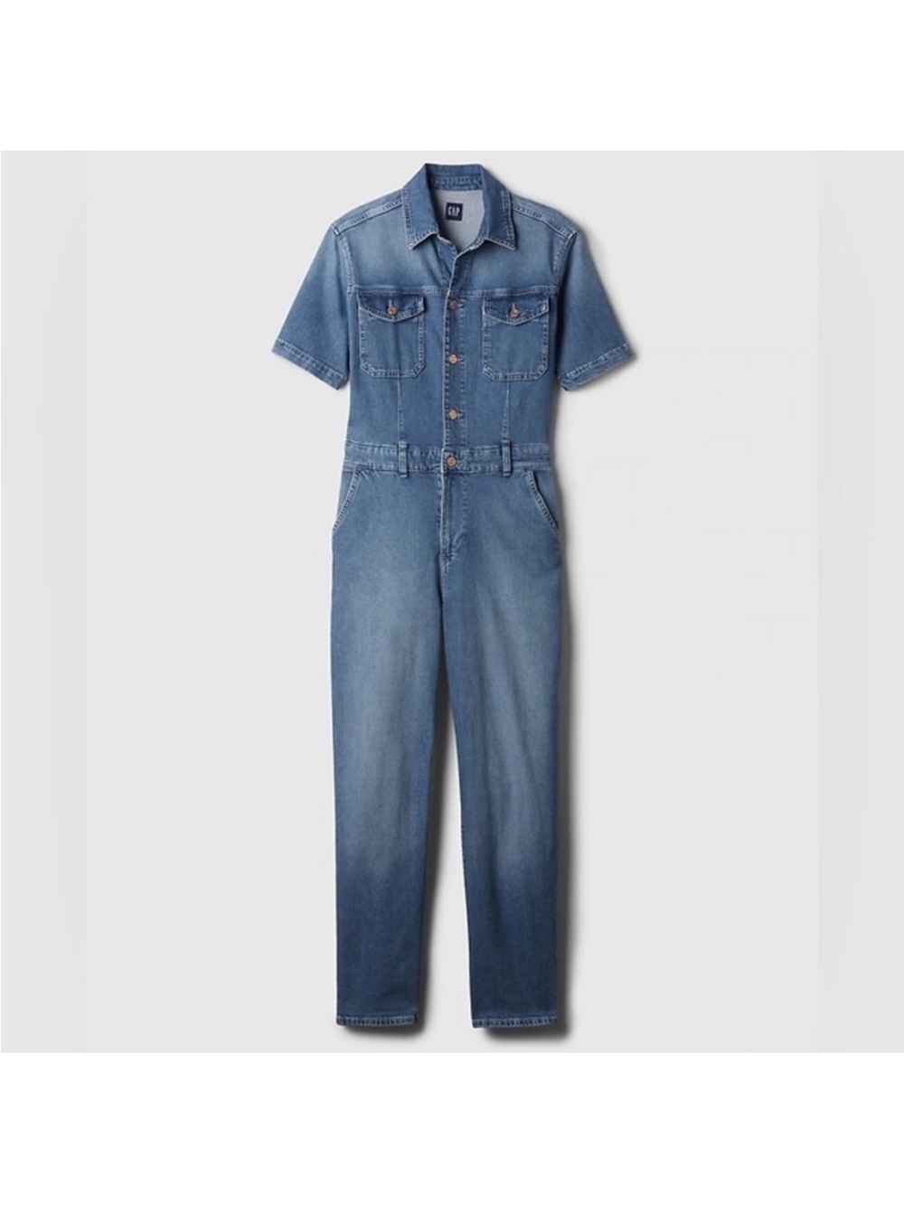 GAP Denim Jumpsuit Size 6 – Short Sleeve Utility Style